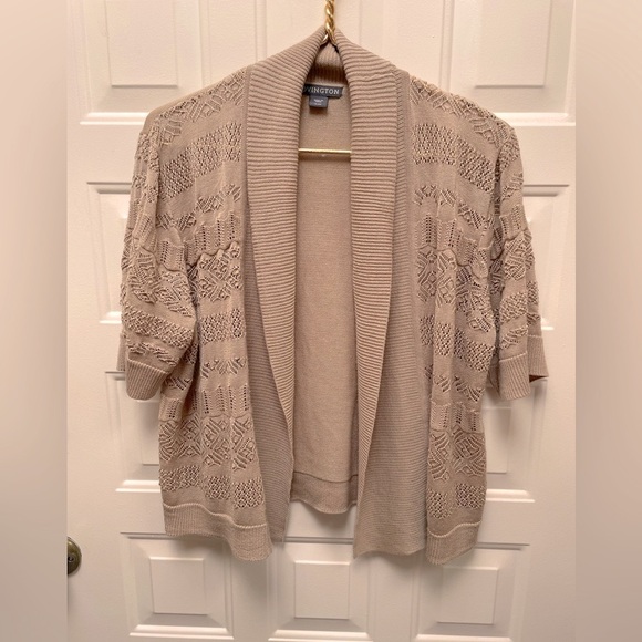 Short sleeve shawl collar cardigan - Picture 1 of 6